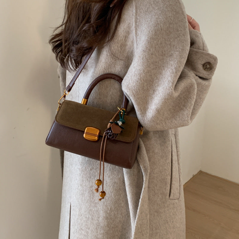new 2025 autumn shoulder bag - minimalist and stylish small square bag in trendy "maillard" colors - versatile crossbody bag