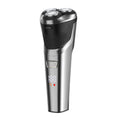 Full body washable electric shaver, rechargeable razor with floating triple-blade head, beard trimmer, 60-minute battery life