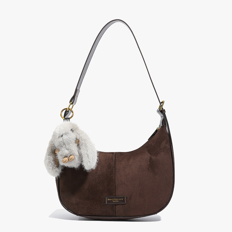 Retro frosted shoulder bag for women new arrival2025fall and winter atmosphere easiest for match armpit bag trendy texture crossbody bag