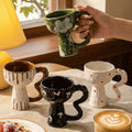 Vintage style mug irregular water cup niche mug hand-painted ceramic coffee cup creative gift handheld cup