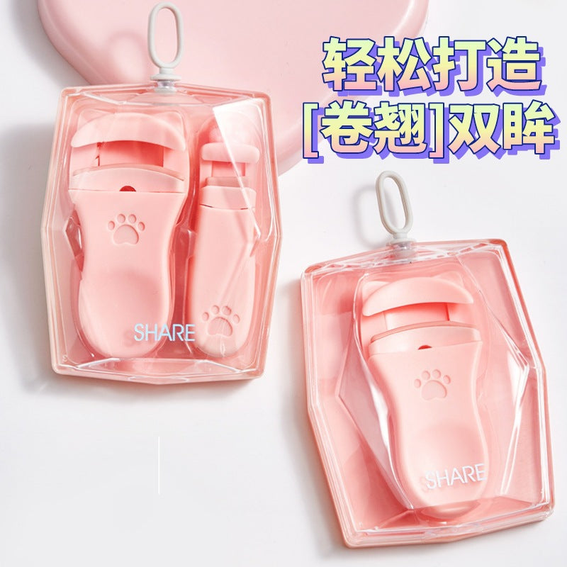 Snow belle new arrival cat claw eyelash curler wholesale curling clip easy to use with silicone strip beauty wide angle eyelashes
