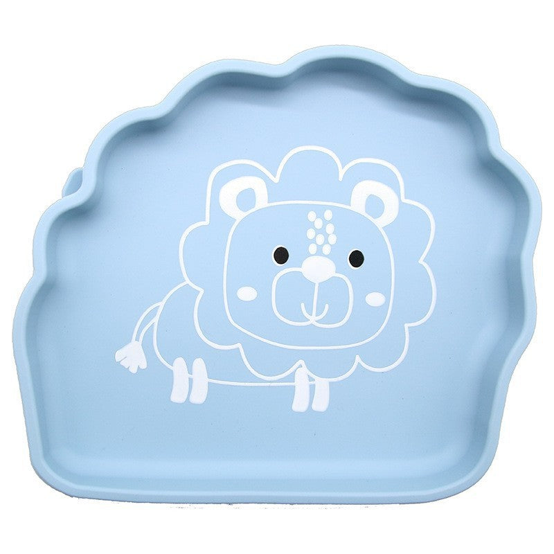 Cross-border children's silicone dinner plate baby partition plate complementary food bowl suction cup anti-drop animal shape silicone tableware