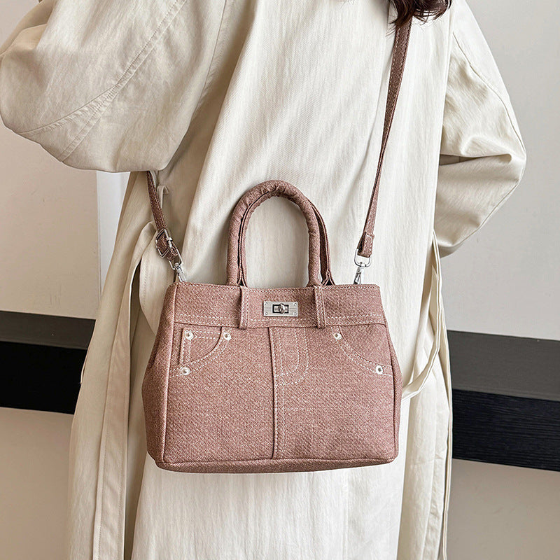 Autumn high-end messenger bag women's 2025 new creative fashion retro blue handbag trendy shoulder bag