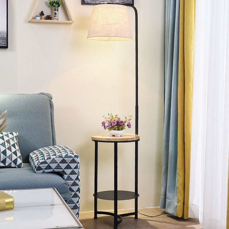 Modern casual small coffee table movable corner table sofa side table side cabinet bedside table storage rack small round table floor lamp