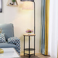 Modern casual small coffee table movable corner table sofa side table side cabinet bedside table storage rack small round table floor lamp