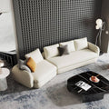Foshan saint-germain cream style small apartment curved sofa high-end corner teddy velvet fabric sofa living room