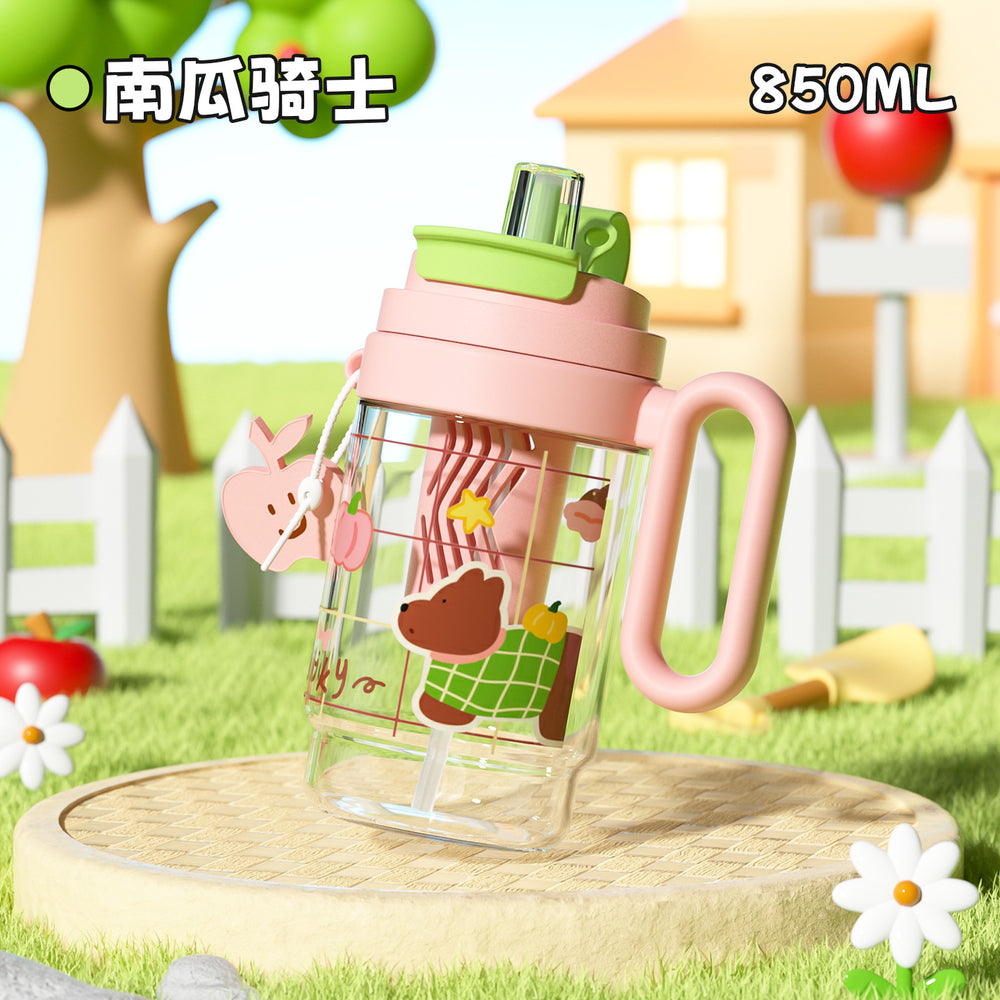 New arrival large-capacity ice cup dopamine plastic cup tea water separation portable handle cup girls outdoor sports double
