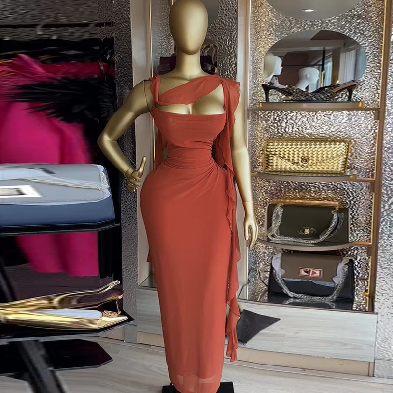 European and american cross-border women's fashion:  autumn new arrivals - sexy, elegant, slim-fitting, bodycon, sleeveless dress