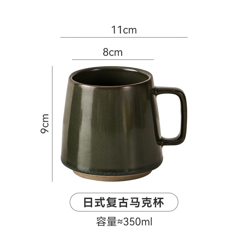 Japanese-style stoneware mug - ceramic drinking cup for water, milk, coffee - stylish breakfast mug for home or office - teacup