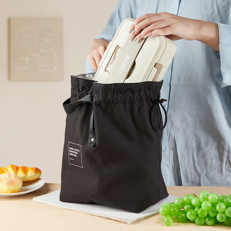 Lunch box thermal insulation bento meal bag bundle mouth portable student lunch box bag office workers bring rice light and small lunch bag