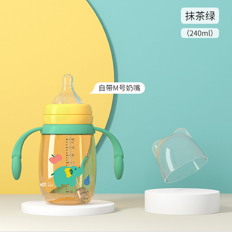 Ppsu baby bottles for toddlers: drop-resistant, anti-choke, sippy cup for ages 1-3+