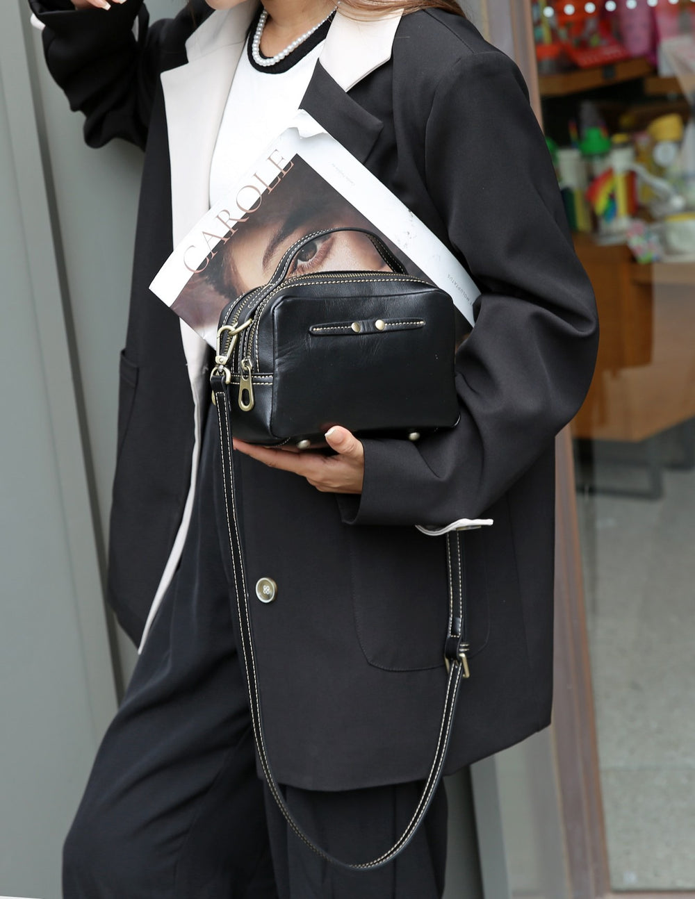 Genuine leather crossbody bag - 2024 spring/summer versatile fashion handbag - fresh & chic top grain cowhide premium small square bag