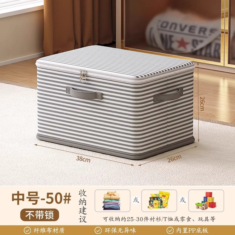 Locked storage box, household wardrobe, clothes, quilts, toys, sorting box, foldable password, storage box artifact