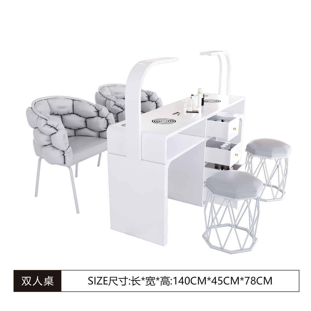 Widened 45cm nail table and chair set - special offer! economical single/double, light luxury, multi-functional, odorless, carbon steel with baked enamel finish