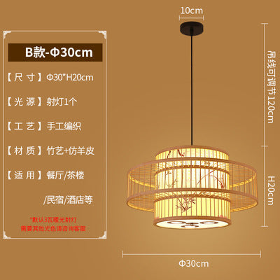 Bamboo Lantern Chandelier Chinese Hotel Engineering Lobby Restaurant Hot Pot Restaurant Hotel Box Bamboo Art Restaurant Lighting
