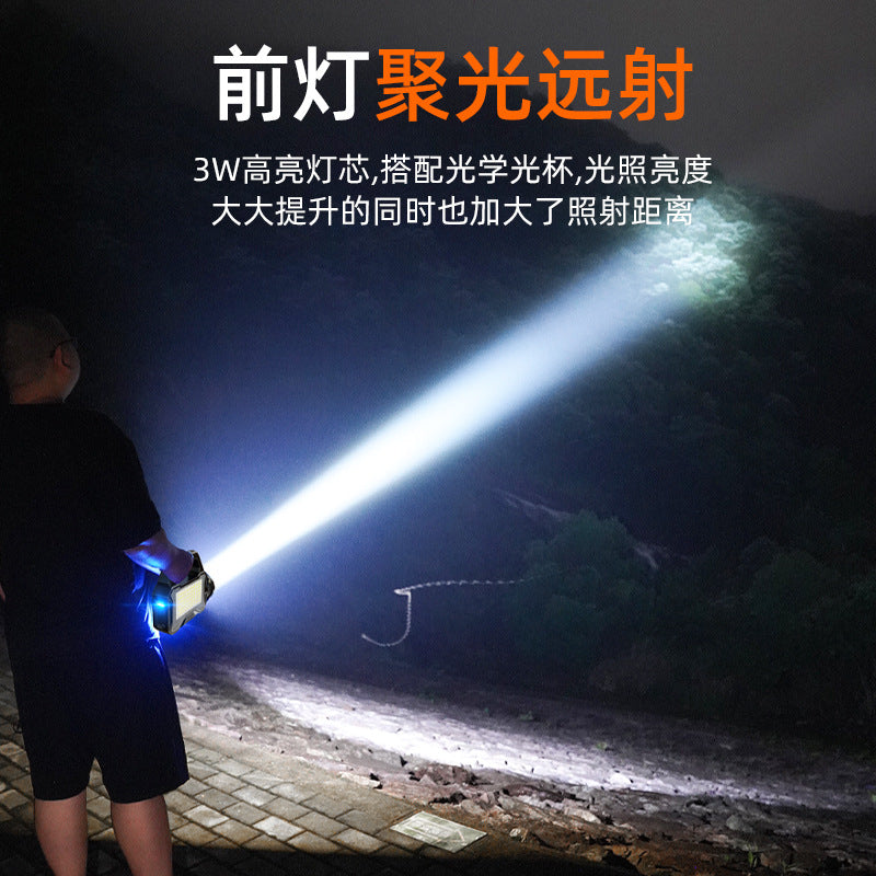 Cross-border new solar USB charging multi-function outdoor home LED strong light portable flashlight
