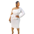 new arrivals: african cross-border fashion - figure-hugging midi dress with long sleeves - hot seller!