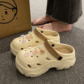 Diy crocs women's 2023 new summer cartoon slippers women's outwear flats beach shoes soft bottom toe shoes