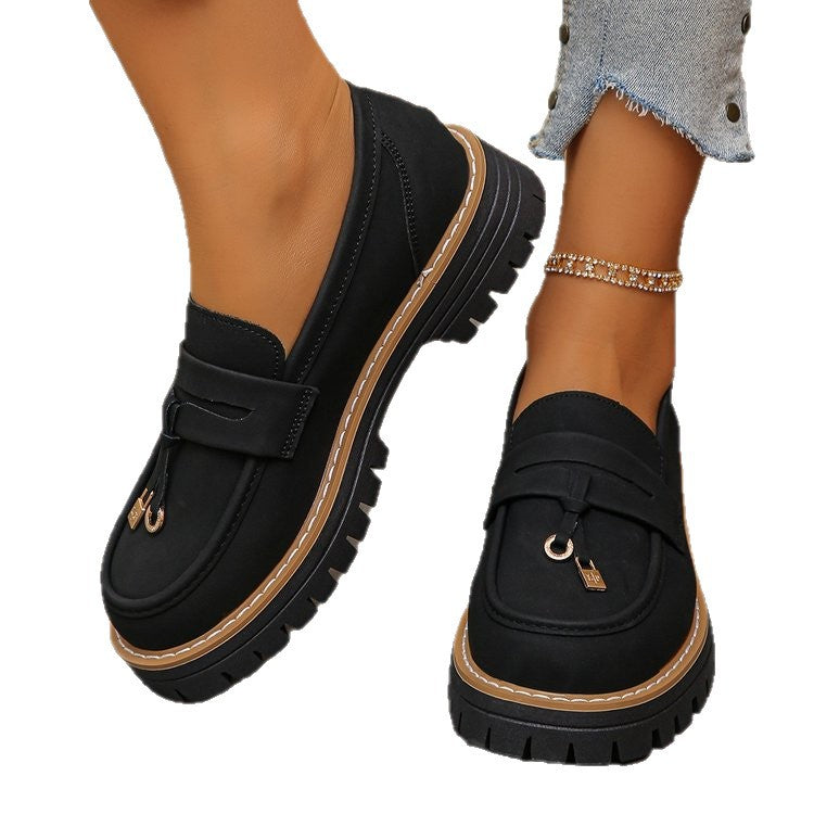 spring/autumn new arrival: women's chunky sole loafers for cross-border e-commerce. plus sizes available. wholesale pricing available. suitable for , , and dropshipping