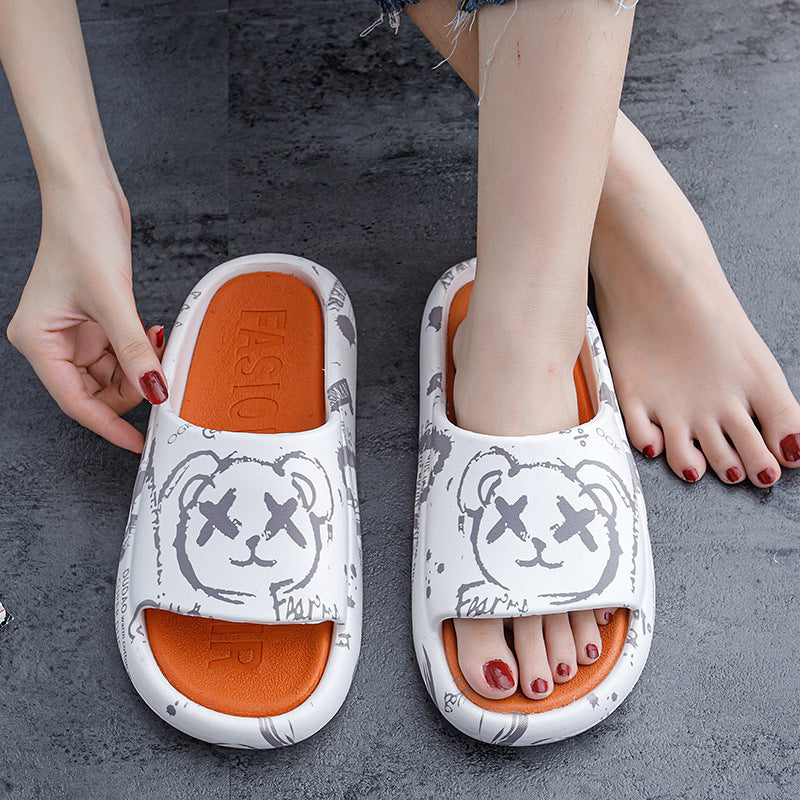 2024 summer new arrivals: men's and women's bathroom slippers - non-slip, korean style, outdoor/indoor wear, comfortable, thick-soled, perfect for couples