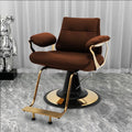 Influencer-approved barber chair - stainless steel, high-end salon chair for perming, dyeing, and cutting. features adjustable height, swivel function, and thickened padding. perfect for professional hair salons