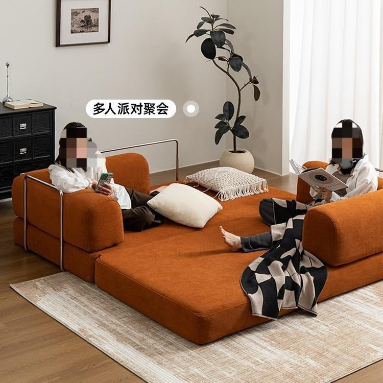 Multi-stay vacuum compression second-hand teddy modular fabric sofa small apartment living room foldable dual-purpose floor-standing sofa bed
