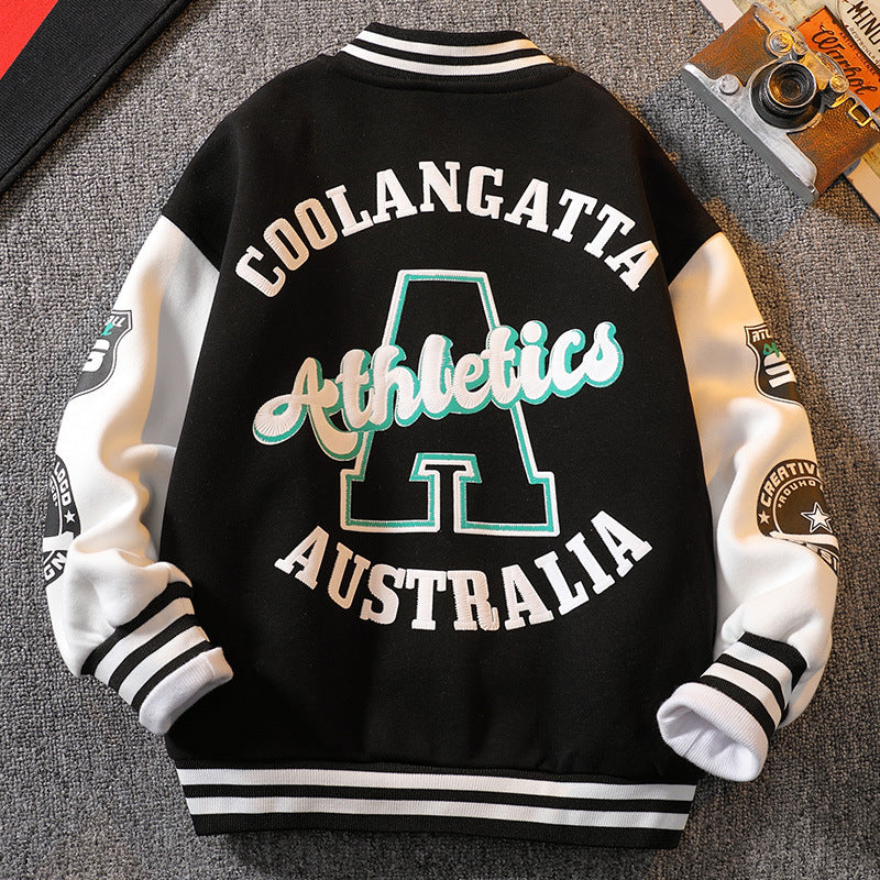 Boys' outerwear: new  collection - kids' baseball jacket, autumn apparel, trendy brand jacket for boys, perfect for spring and autumn