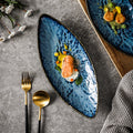 Japanese creative kiln-shaped boat-shaped sushi plate new arrival restaurant for home willow leaf-shaped stylish dessert plate wholesale