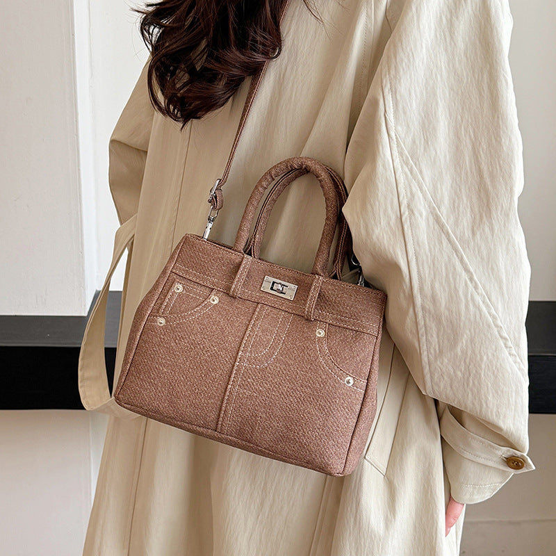 Autumn high-end messenger bag women's 2025 new creative fashion retro blue handbag trendy shoulder bag