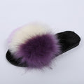 Export amazon new arrival imitation fox raccoon raccoon fur slippers cotton slippers fur fur slippers flats flip flops