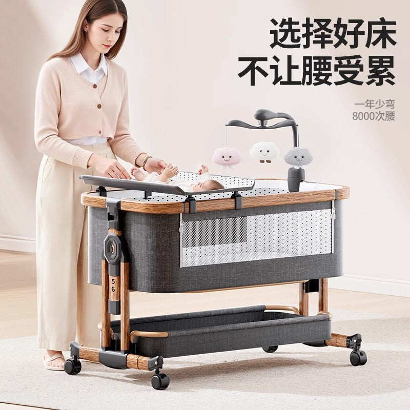 Baby crib mobile baby bed multifunctional patchwork large bed cradle newborn foldable portable for home