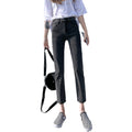 White straight-leg jeans women's spring new korean style stretch petite high-waisted fashion washed casual denim pants