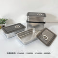 304 stainless steel food storage container - commercial grade, large capacity, rectangular kitchen organizer, lunch box with lid, airtight sealed storage box