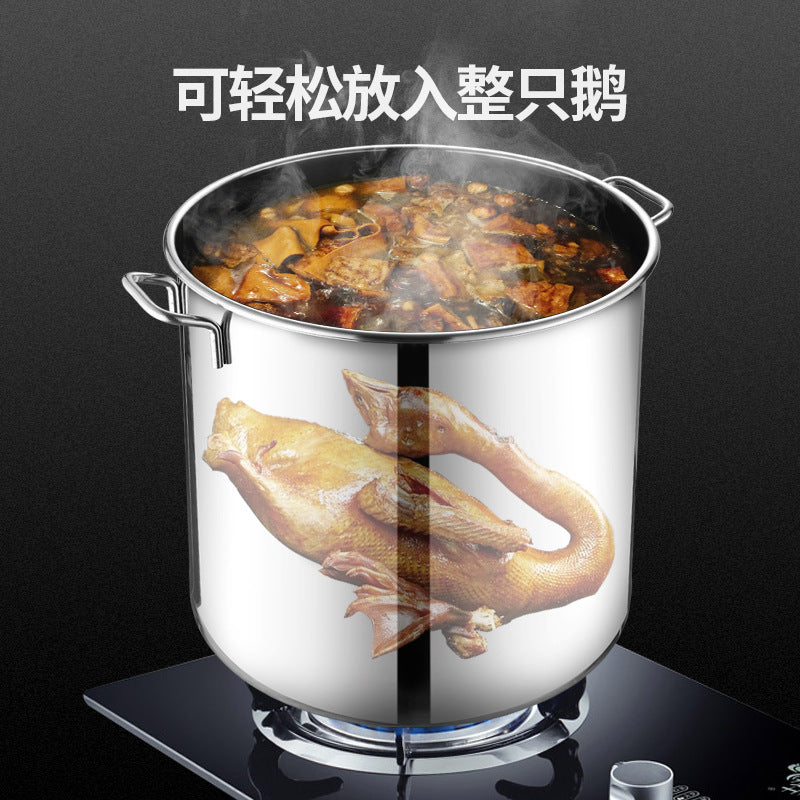 Soup bucket, hotel stainless steel multi-purpose bucket with lid, large-capacity soup pot, household round bucket, porridge bucket, water storage bucket