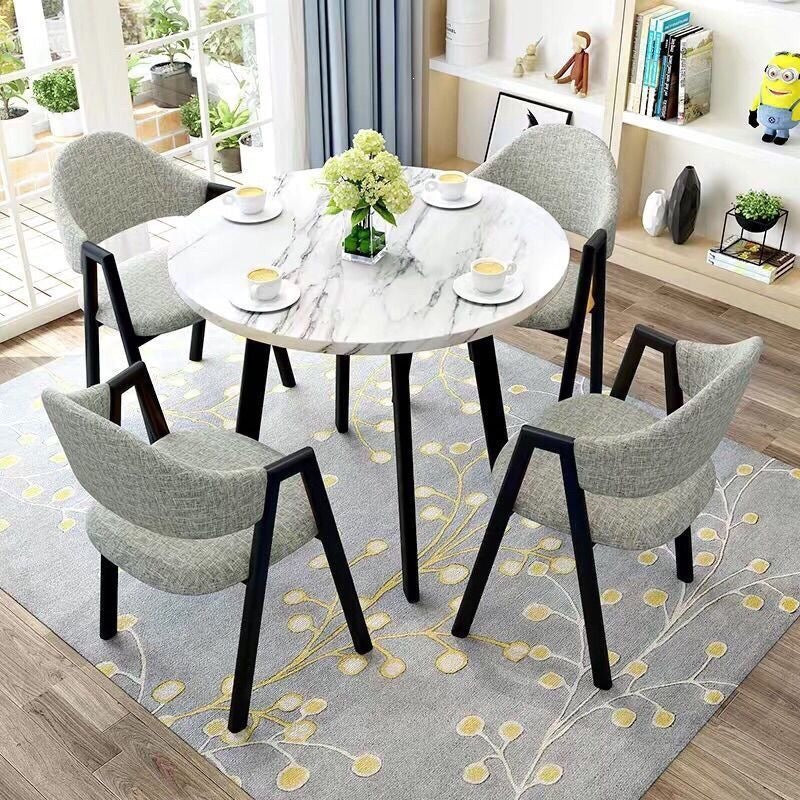 A brief discussion on table and chair combination coffee shop milk tea shop round table office casual small apartment dining table scandinavianfor home