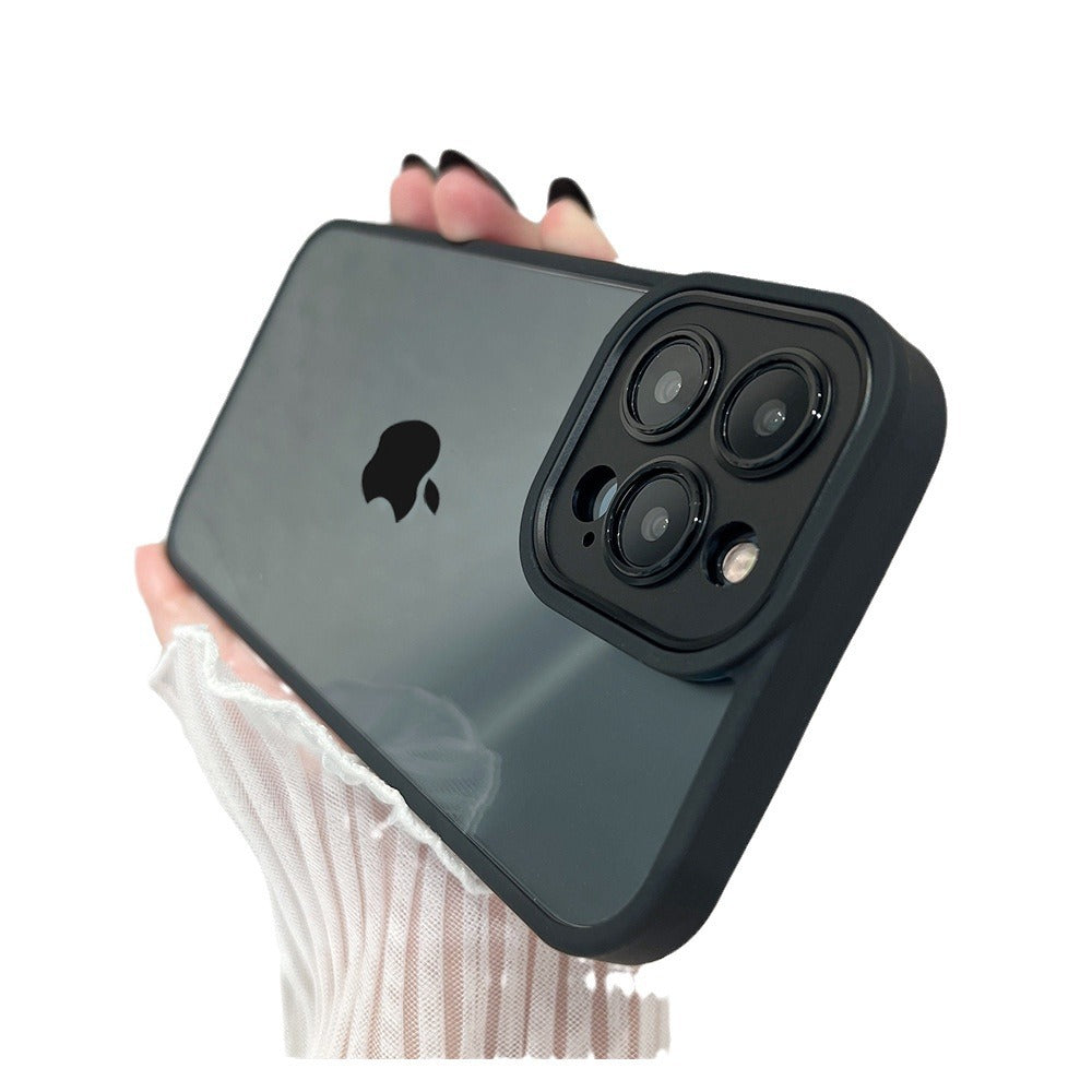 Suitable for iphone16 mobile phone case, gold shield all-inclusive lens film, apple 14 transparent anti-fall 13promax protective case