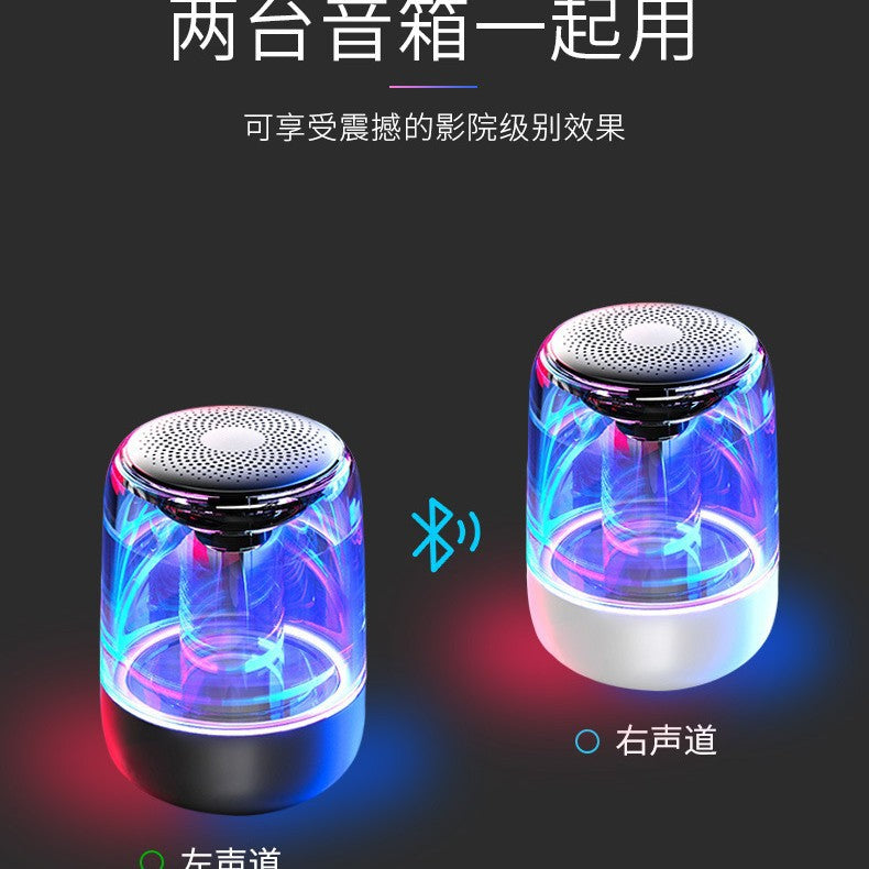 Yayunshi c7 wireless bluetooth speaker subwoofer portable colorful light car crystal glass cross-border ebay