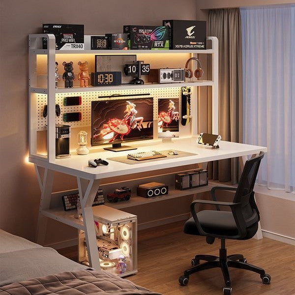 Desk bookshelf all-in-one table with perforated board modern casual bedroom gaming table student for home desktop computer table