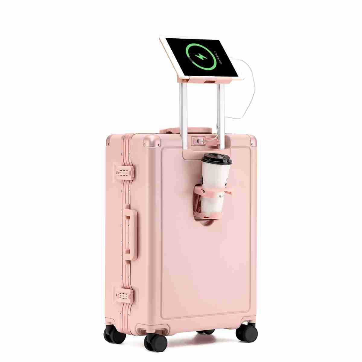 Pinghu new suitcase women's 20-inch boarding case aluminum frame high-value trolley case silent wheel leather case password case