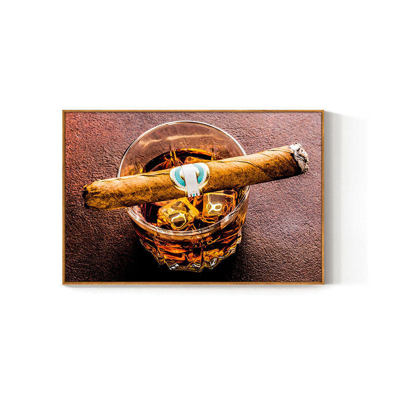 Cigar bar hanging painting American bar high-end club nightclub box wall decoration painting whiskey tobacco and alcohol shop mural