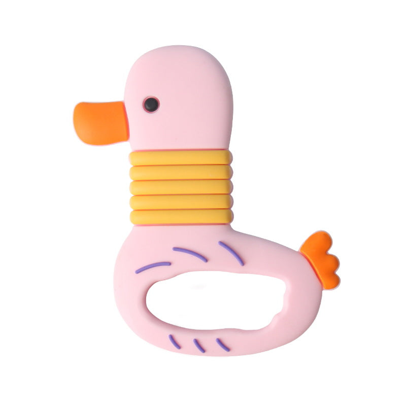 Baby toothpaste molar stick baby duckling silicone toy teething soothing biting glue anti-eating hand artifact can be boiled