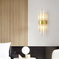 Postmodern light luxury crystal wall lamp - elegant gold finish for bedroom bedside, living room, hotel hallway, and more - led
