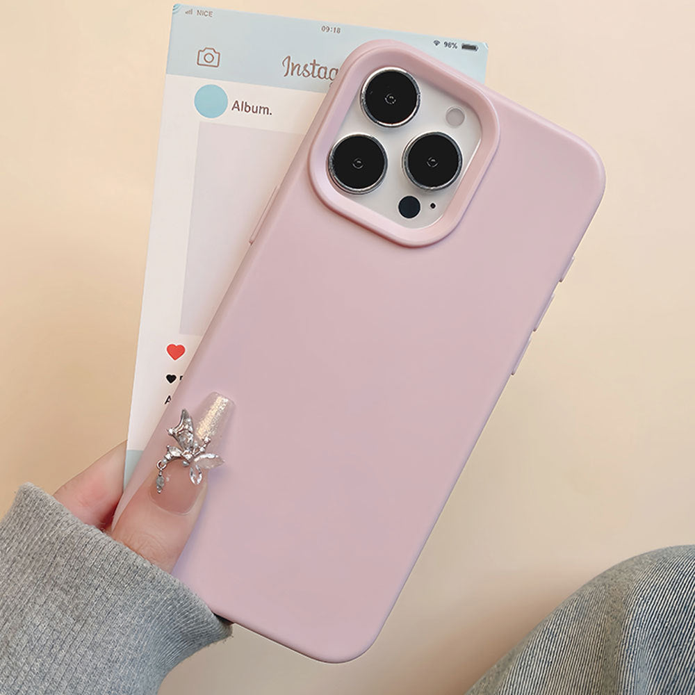 Skin-feeling solid color glutinous rice shell suitable for apple 18promax anti-fall mobile phone case iphone17 all-inclusive protective cover 15