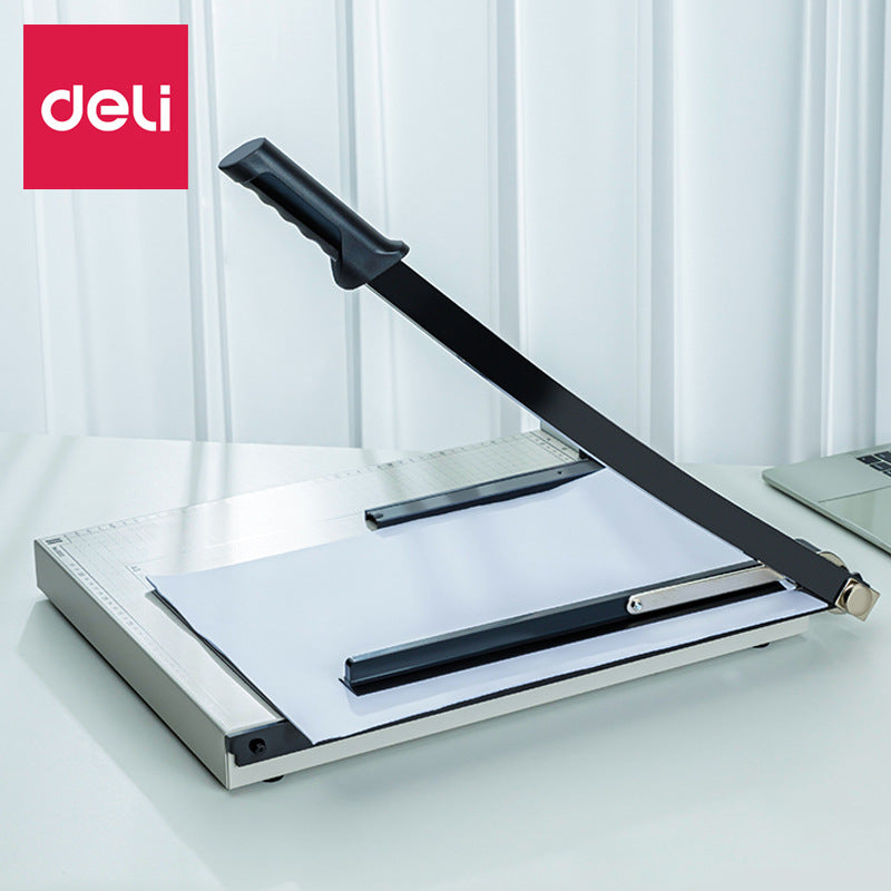Deli paper cutter 8012 manual steel paper cutter A3 blade thickened, photo cardboard