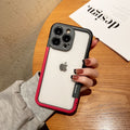 Suitable for iphone17contrast color silicone frame mobile phone case apple 15 lens all-inclusive gradient heat dissipation 14 protective case
