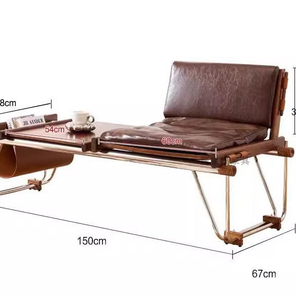 Italian living room book and newspaper chair balcony single sofa casual chair bauhaus style cow leather bench cow chair