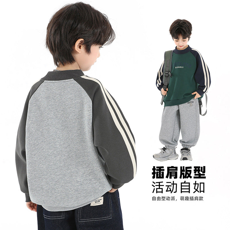 Men's spring and autumn outfit set  spring collection kids' clothing sportswear autumn style teenager spring sweatshirt boy's top