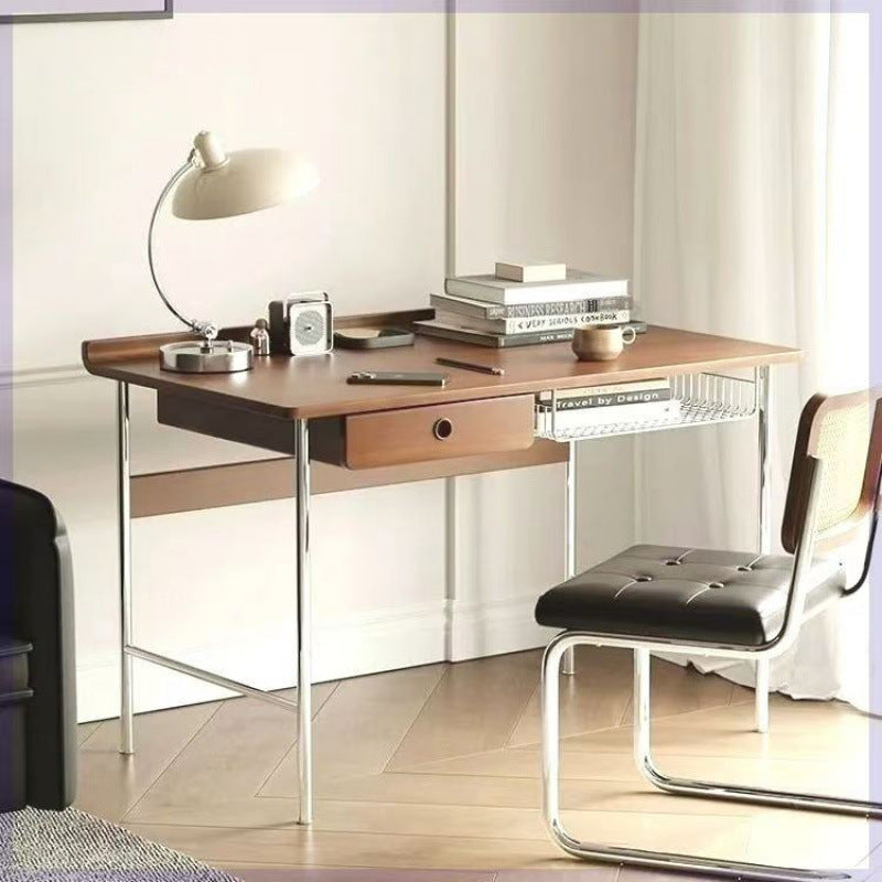 Solid wood desk - retro, compact, light luxury - home study, workstation, minimalist japanese style computer desk, office study table