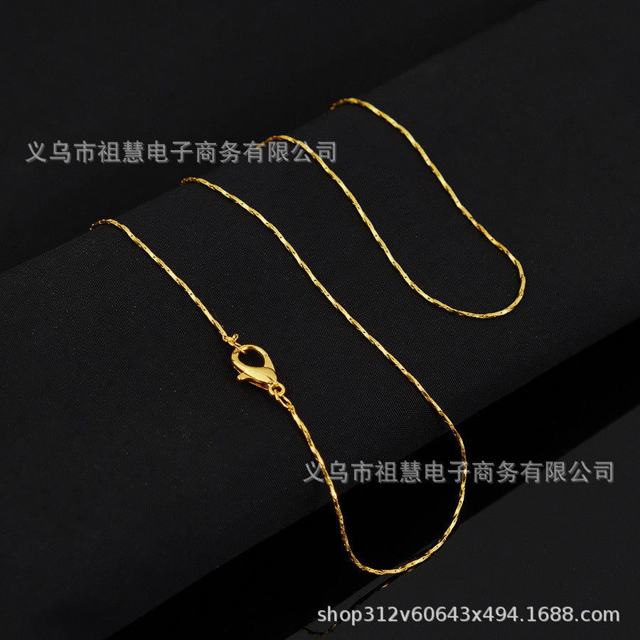 Minimalist thin round snake chain necklace women's bohemian casual charm necklace jewelry diy