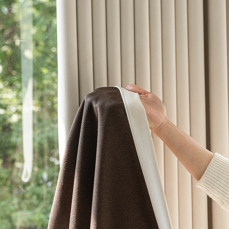 New french-style lan rong chenille curtains for bedroom, premium high-blackout curtain fabric, ready-made curtains, shaoxing curtain wholesale